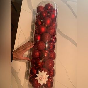 Hobby Lobby red Christmas ornaments and tree topper star, new! Never used!